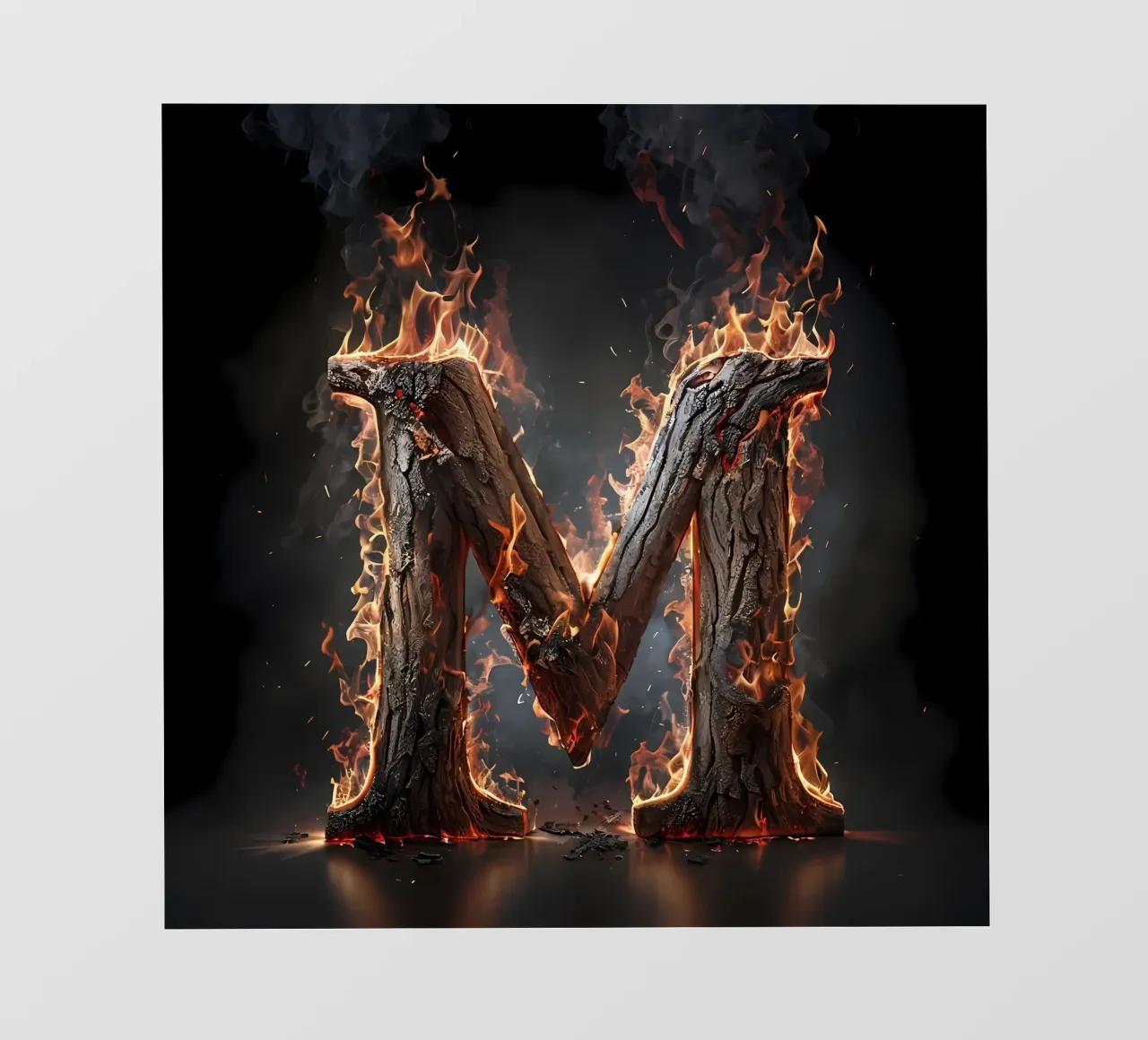"Fiery M: una fiammata di intensità". telo in pvc da inspirational quote