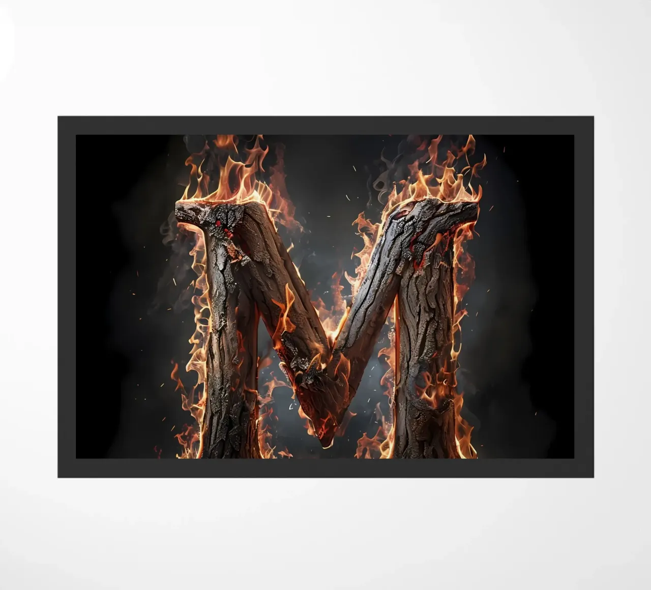 "Fiery M: una fiammata di intensità". zerbino da inspirational quote