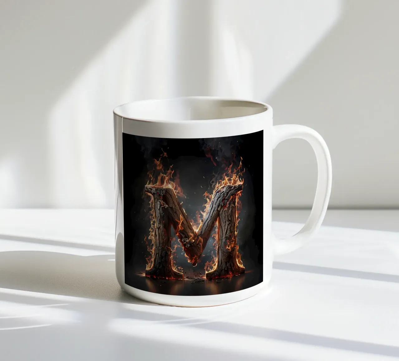"Fiery M: una fiammata di intensità". tazza in ceramica da inspirational quote