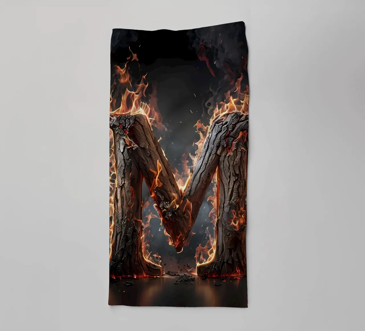 "Fiery M: una fiammata di intensità". asciugamano da bagno da inspirational quote