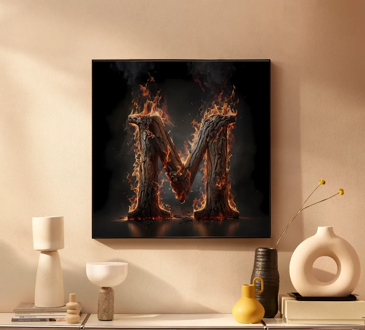 "Fiery M: una fiammata di intensità". alluminio dibond da inspirational quote