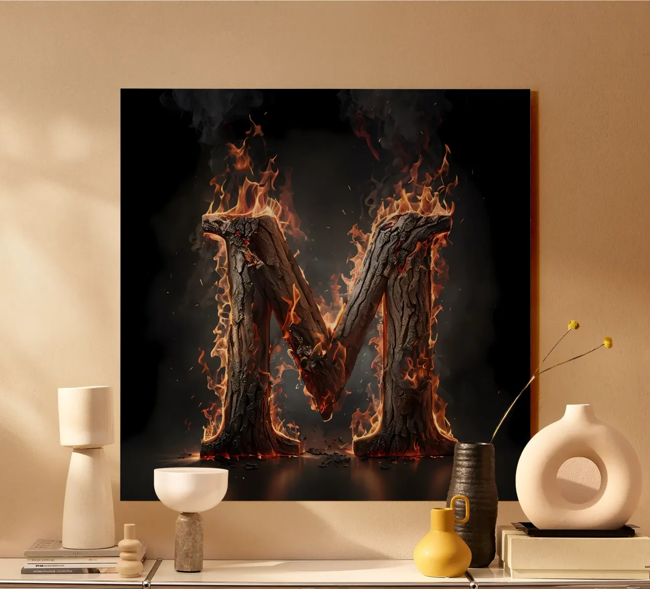 "Fiery M: una fiammata di intensità". alluminio dibond da inspirational quote