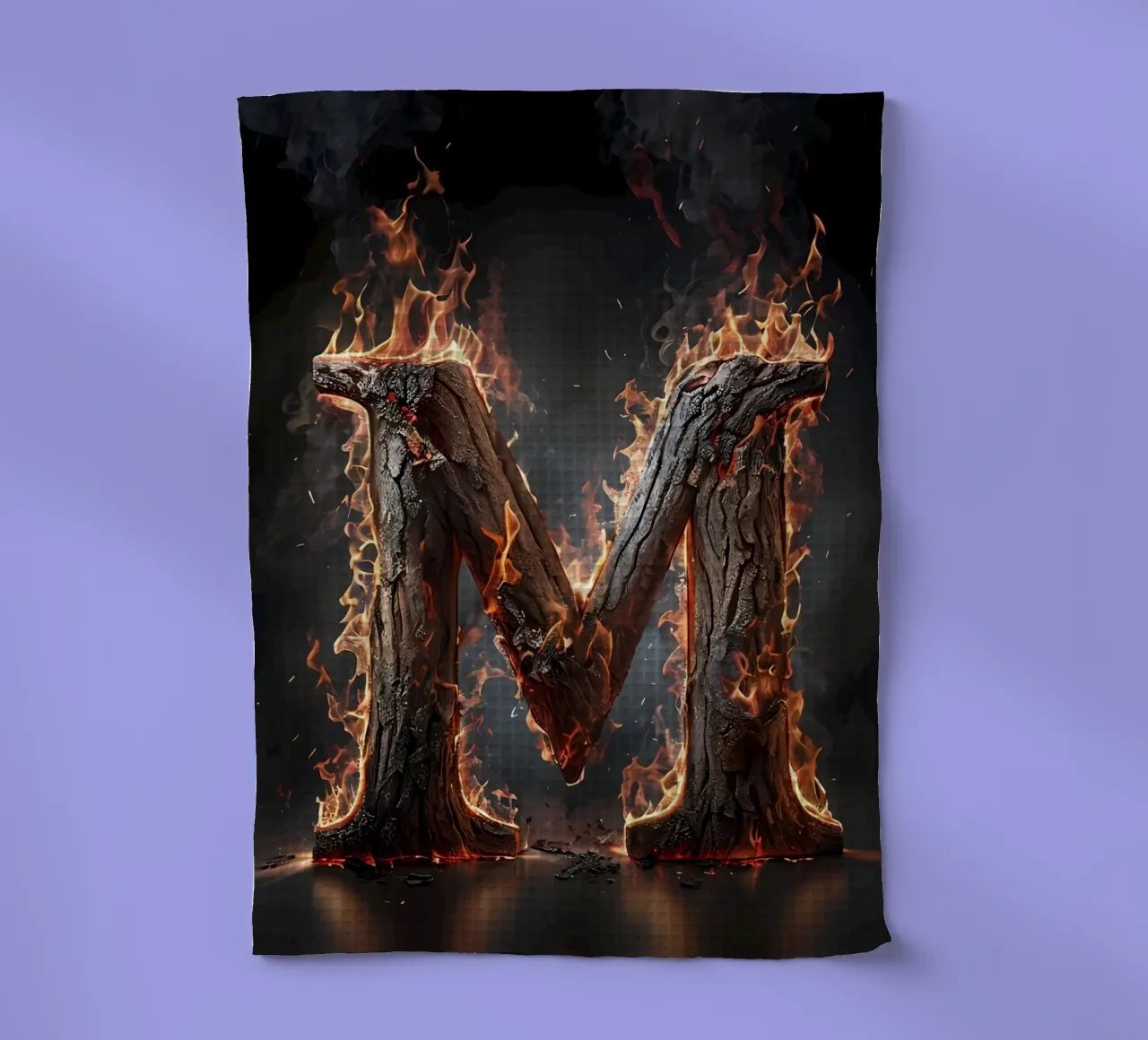 "Fiery M: una fiammata di intensità". canovaccio da cucina da inspirational quote