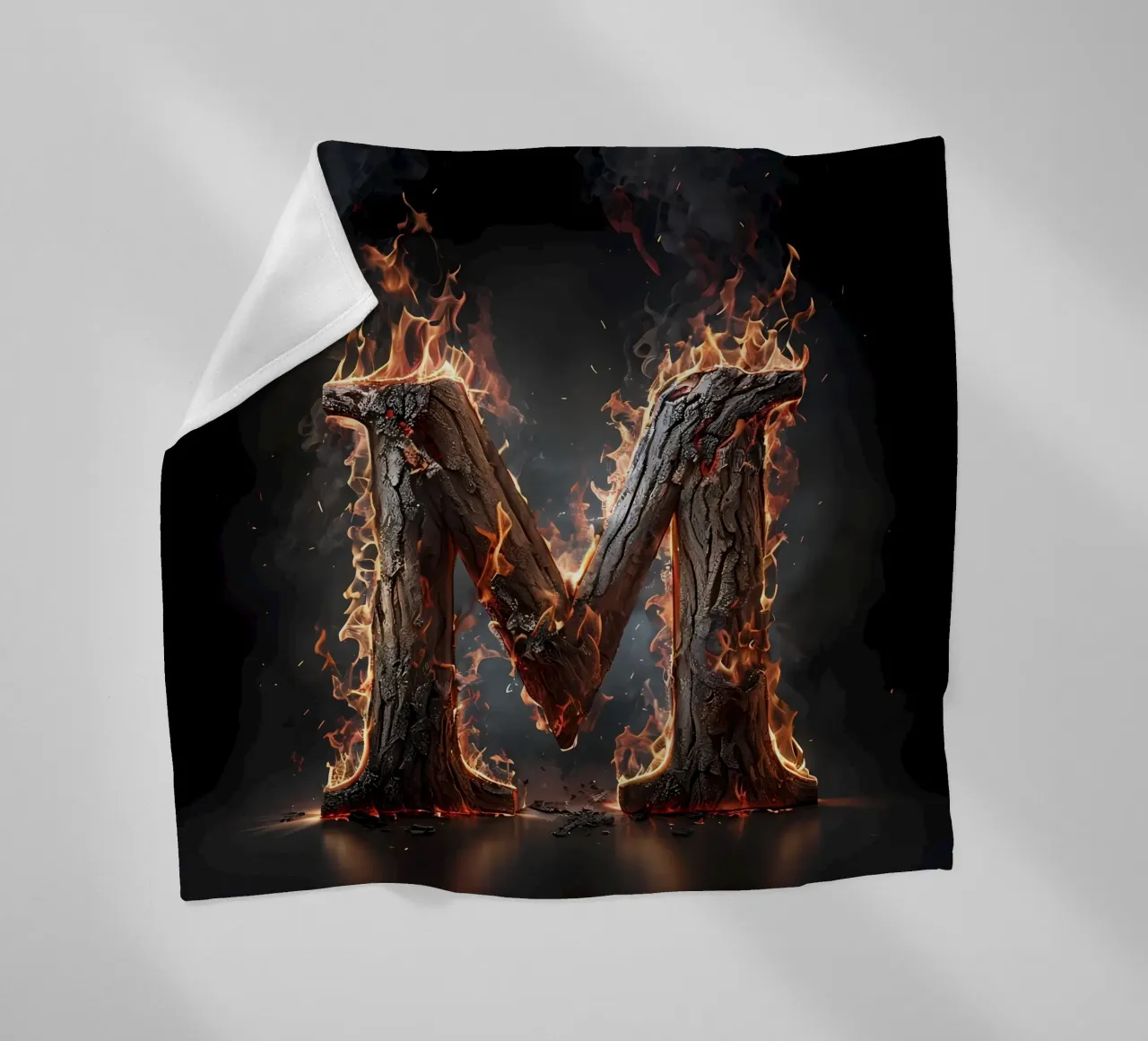 "Fiery M: una fiammata di intensità". coperta in pile da inspirational quote