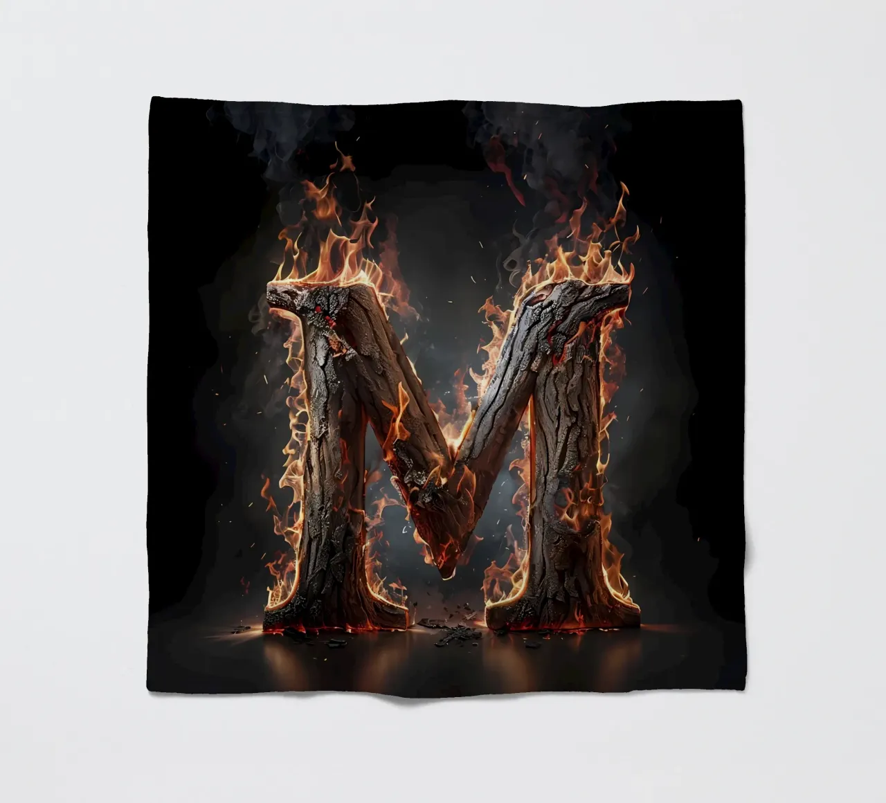 "Fiery M: una fiammata di intensità". coperta in pile da inspirational quote