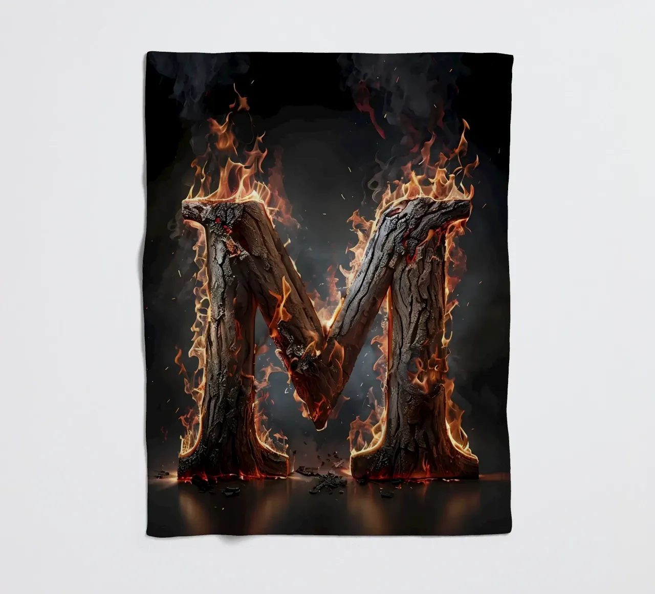 "Fiery M: una fiammata di intensità". coperta in pile da inspirational quote