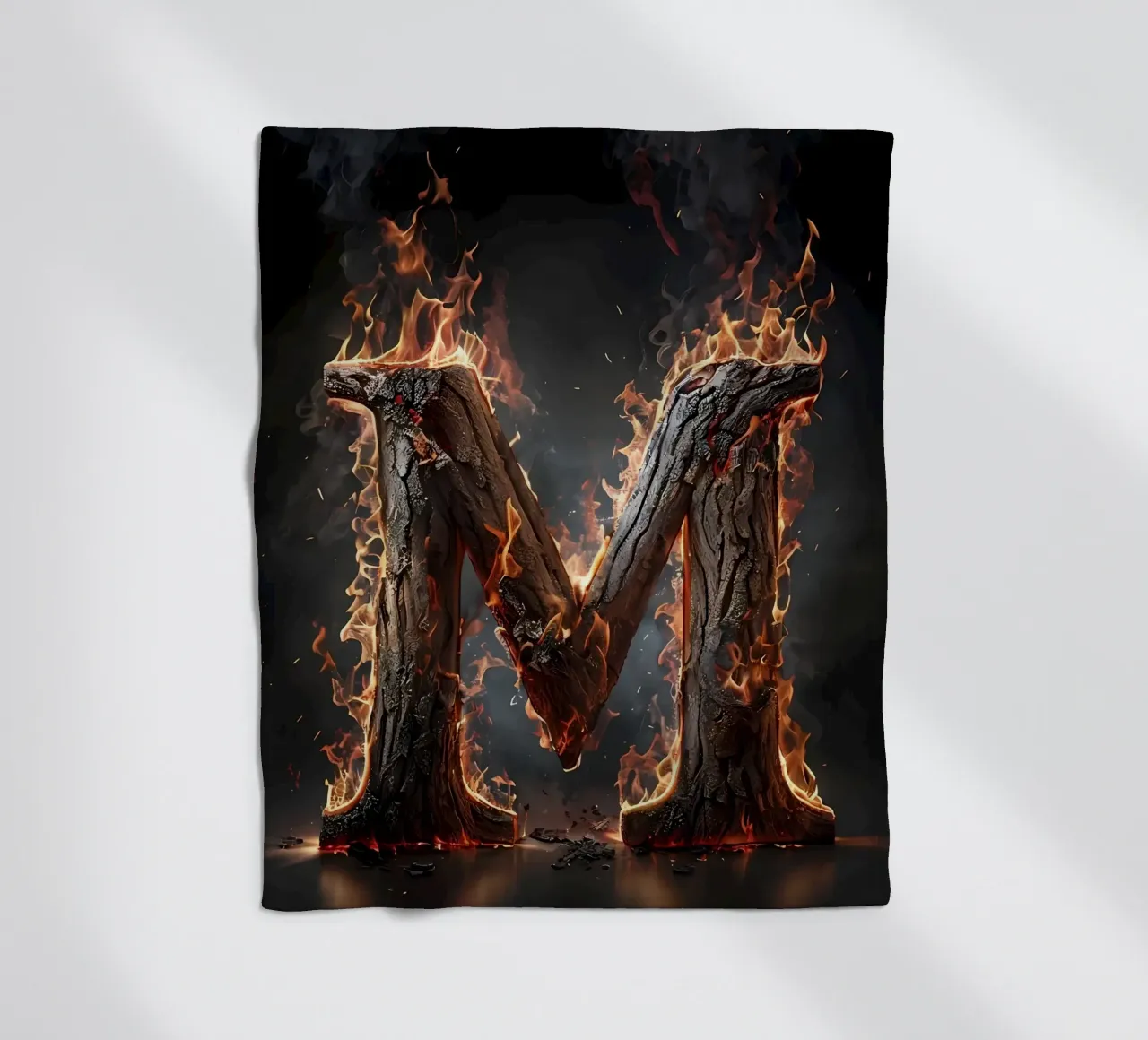 "Fiery M: una fiammata di intensità". coperta in pile da inspirational quote