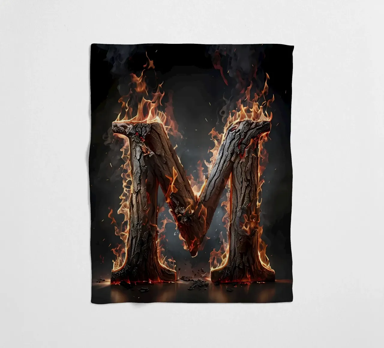 "Fiery M: una fiammata di intensità". coperta in pile da inspirational quote