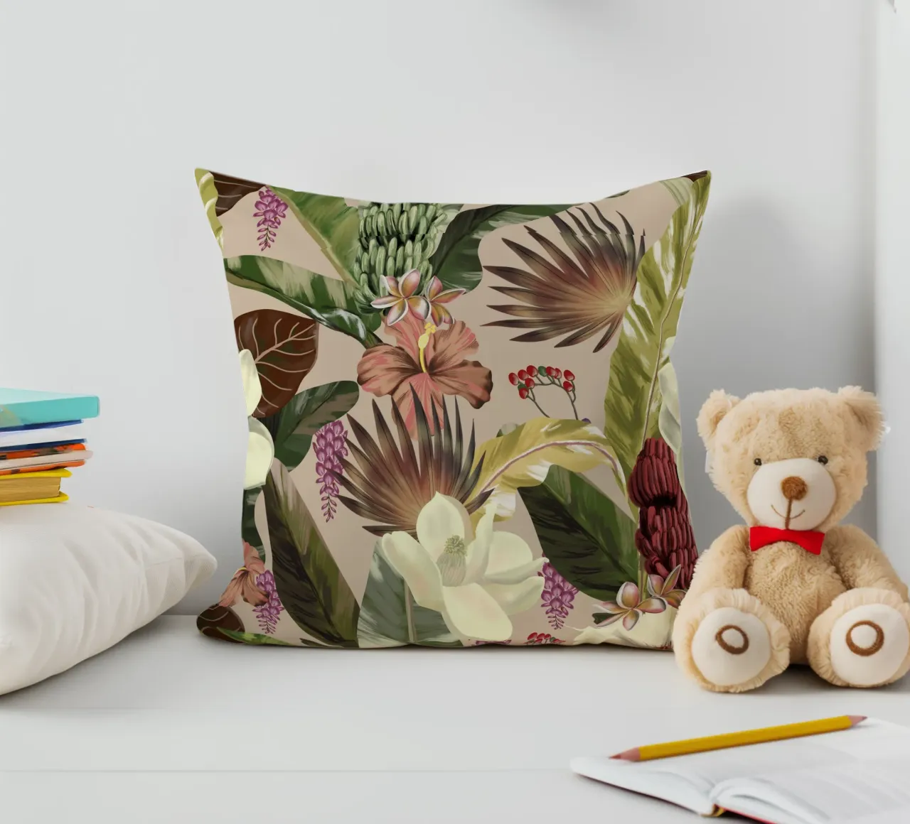New Tropicals Summer Breeze Pattern cuscino da anisillustration