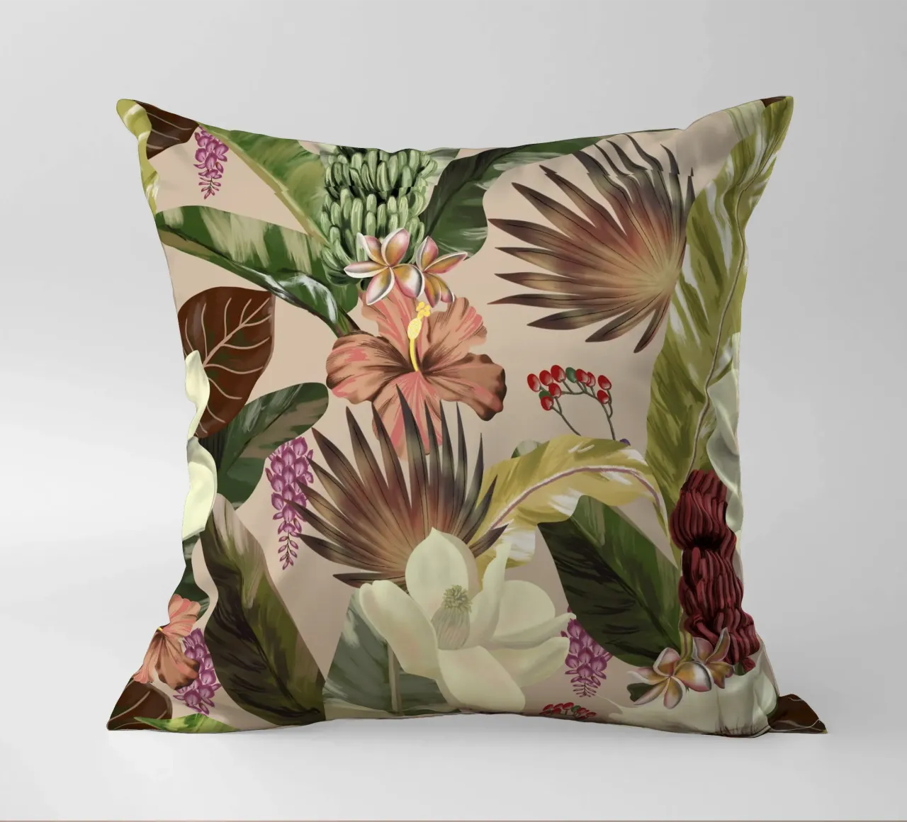 New Tropicals Summer Breeze Pattern cuscino da anisillustration