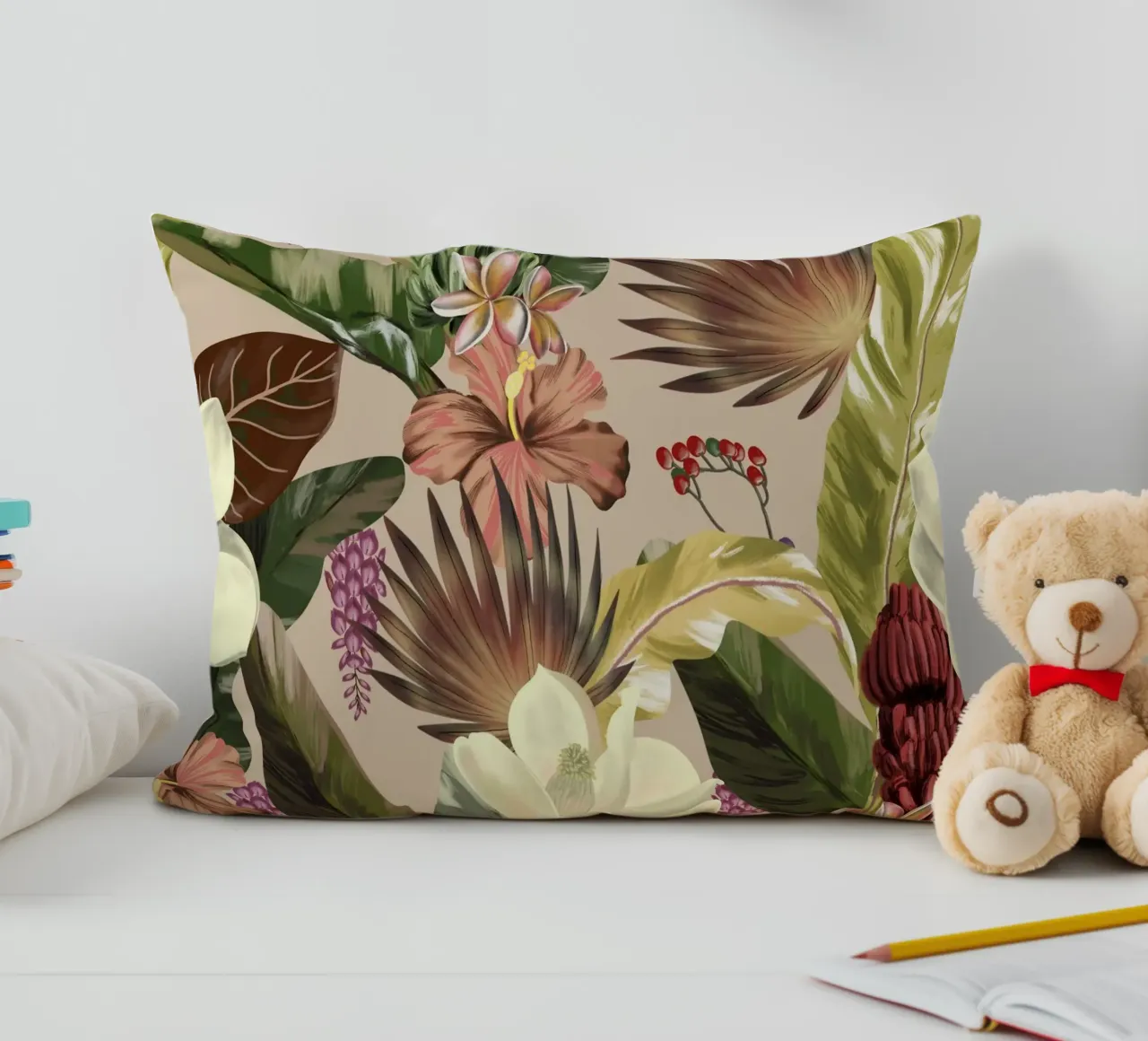 New Tropicals Summer Breeze Pattern cuscino da anisillustration