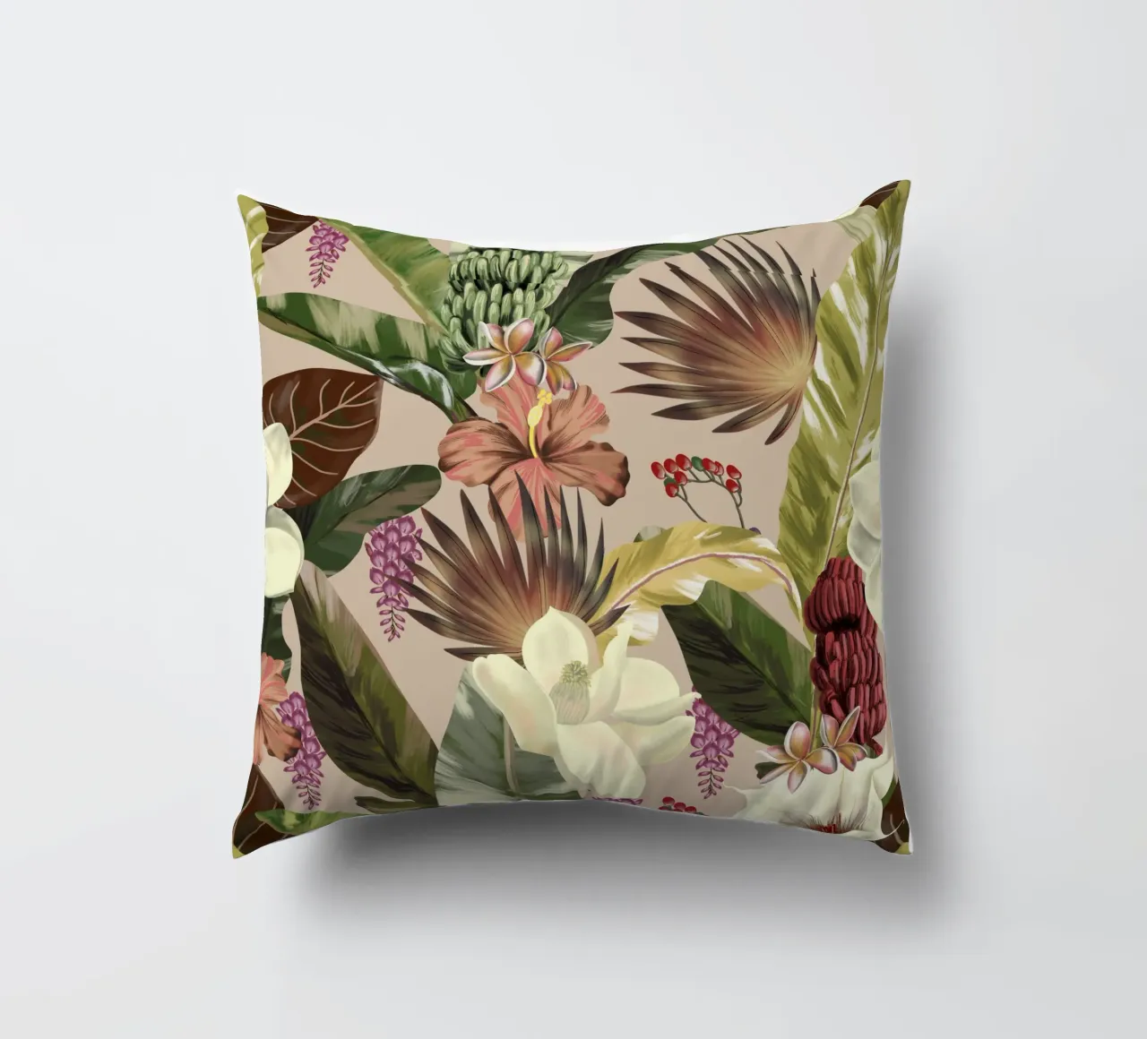 New Tropicals Summer Breeze Pattern cuscino da anisillustration