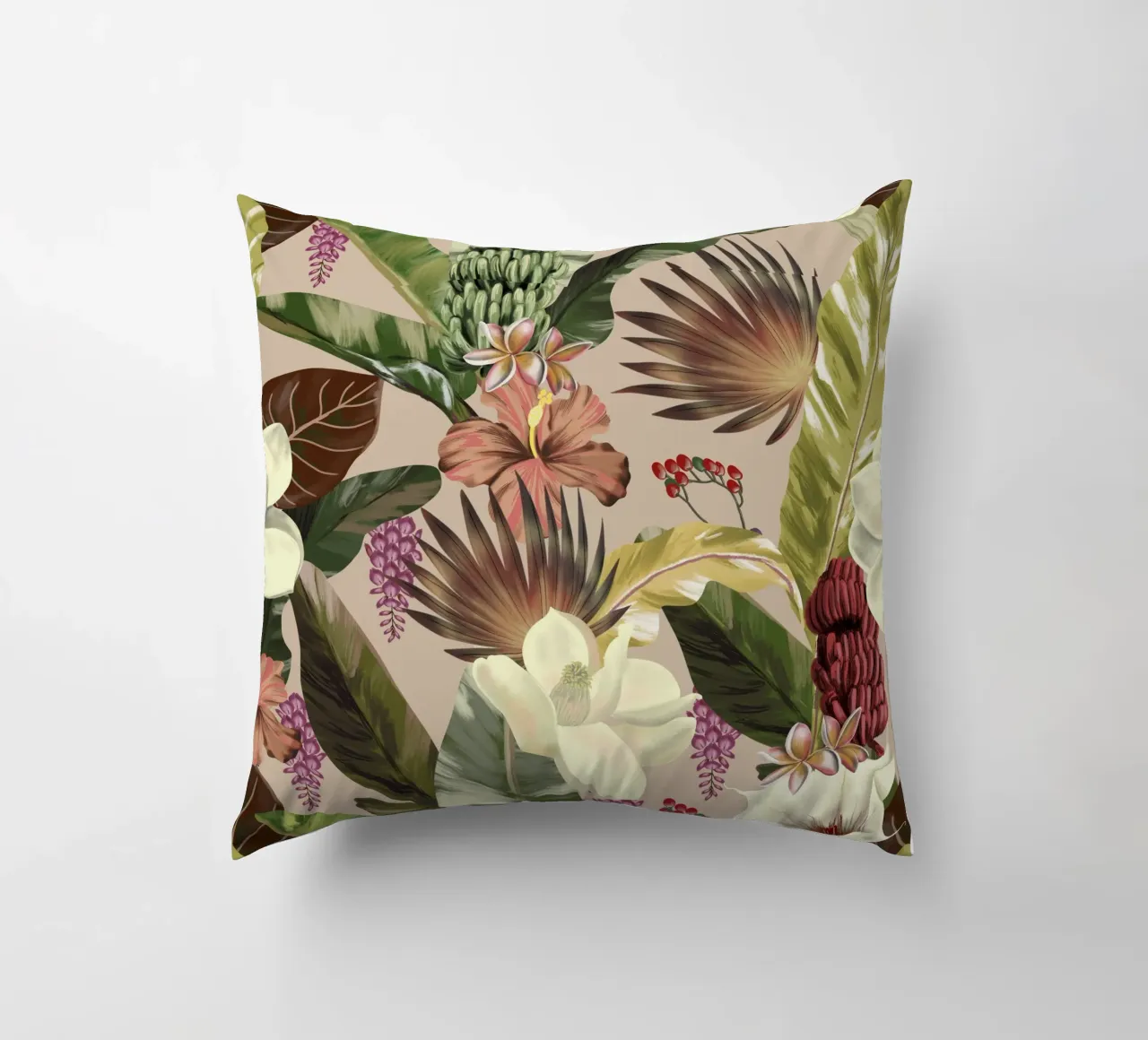 New Tropicals Summer Breeze Pattern cuscino da anisillustration