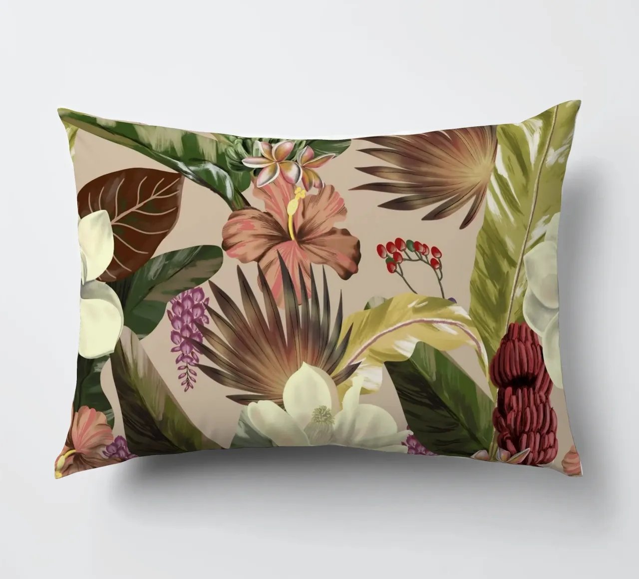 New Tropicals Summer Breeze Pattern cuscino da anisillustration