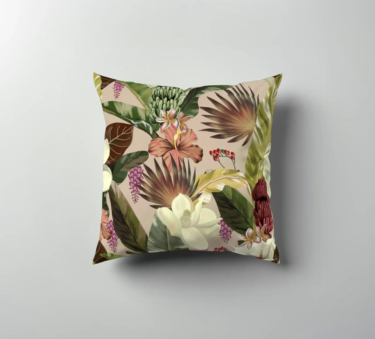 New Tropicals Summer Breeze Pattern cuscino da anisillustration