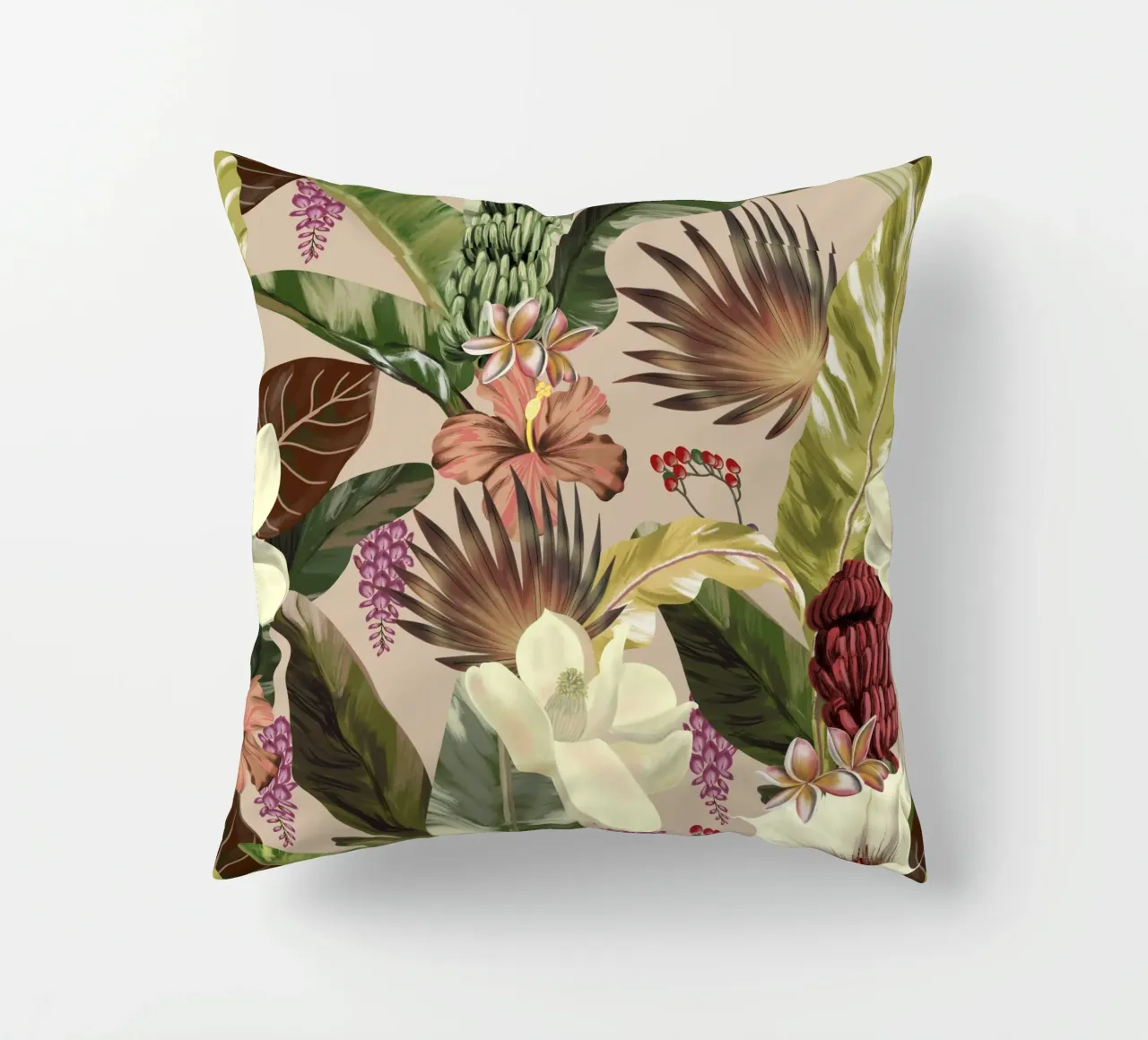 New Tropicals Summer Breeze Pattern cuscino da anisillustration