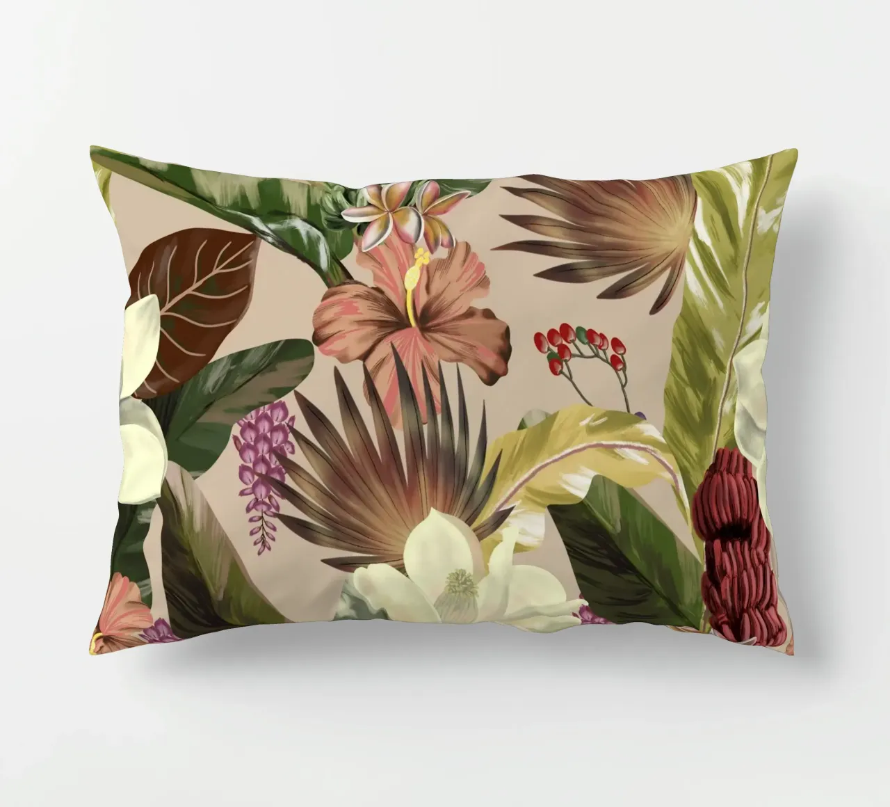 New Tropicals Summer Breeze Pattern cuscino da anisillustration