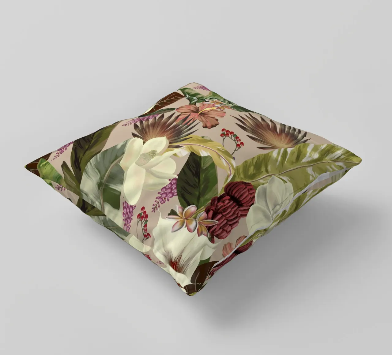 New Tropicals Summer Breeze Pattern cuscino da anisillustration