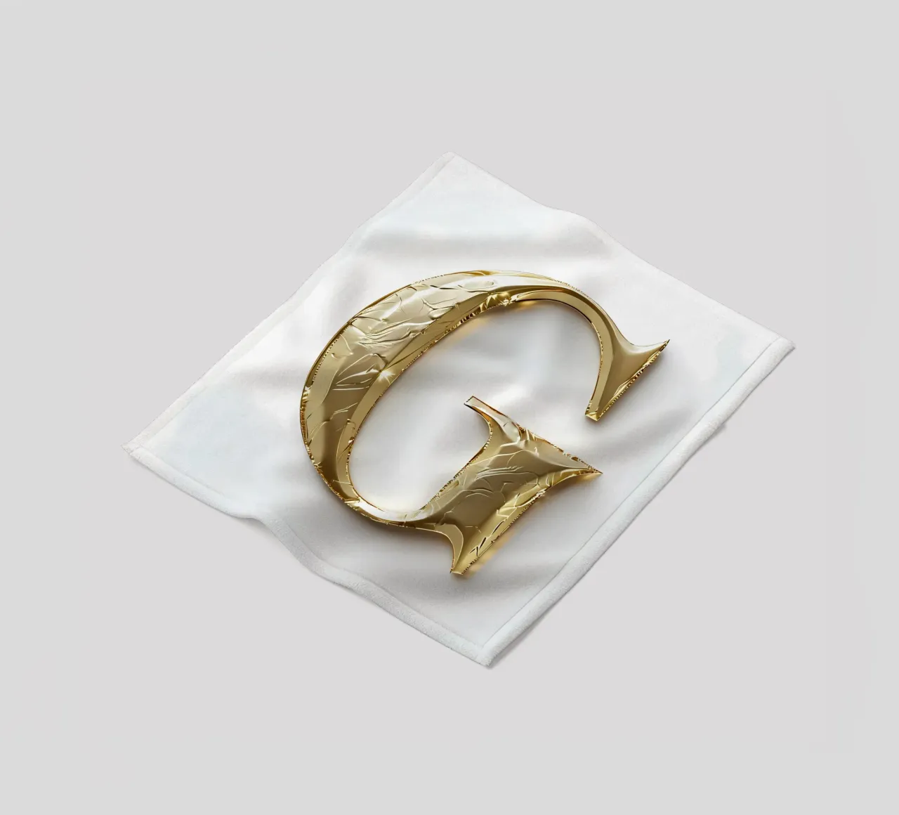 La "G" d'oro - Un'opera d'arte coperta in pile da inspirational quote