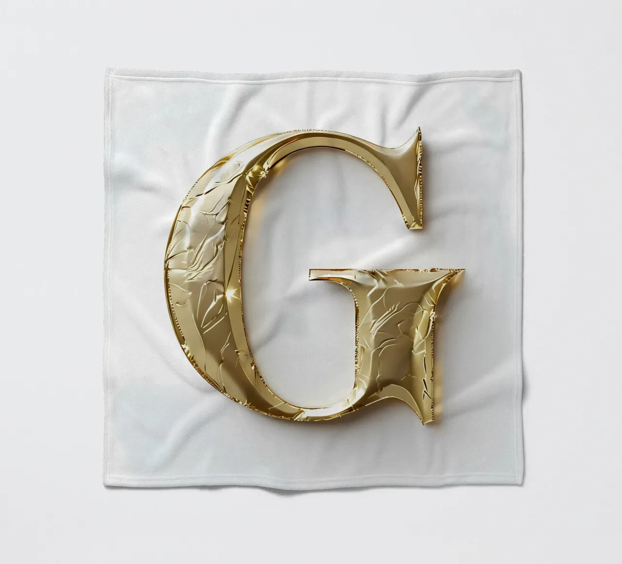La "G" d'oro - Un'opera d'arte coperta in pile da inspirational quote