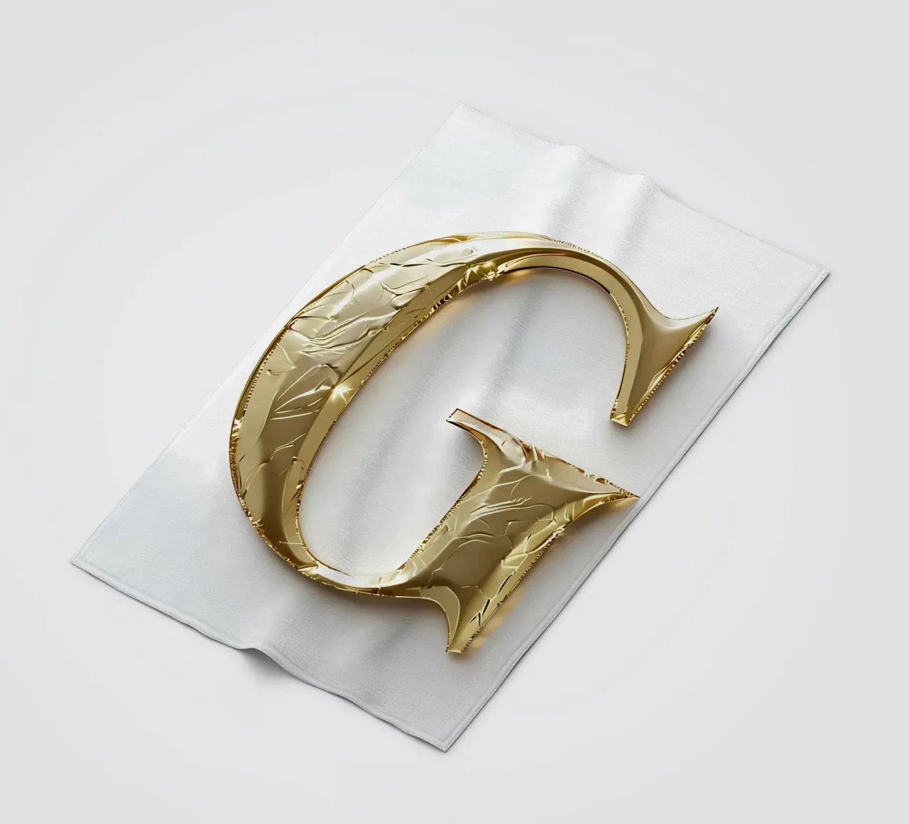 La "G" d'oro - Un'opera d'arte coperta in pile da inspirational quote