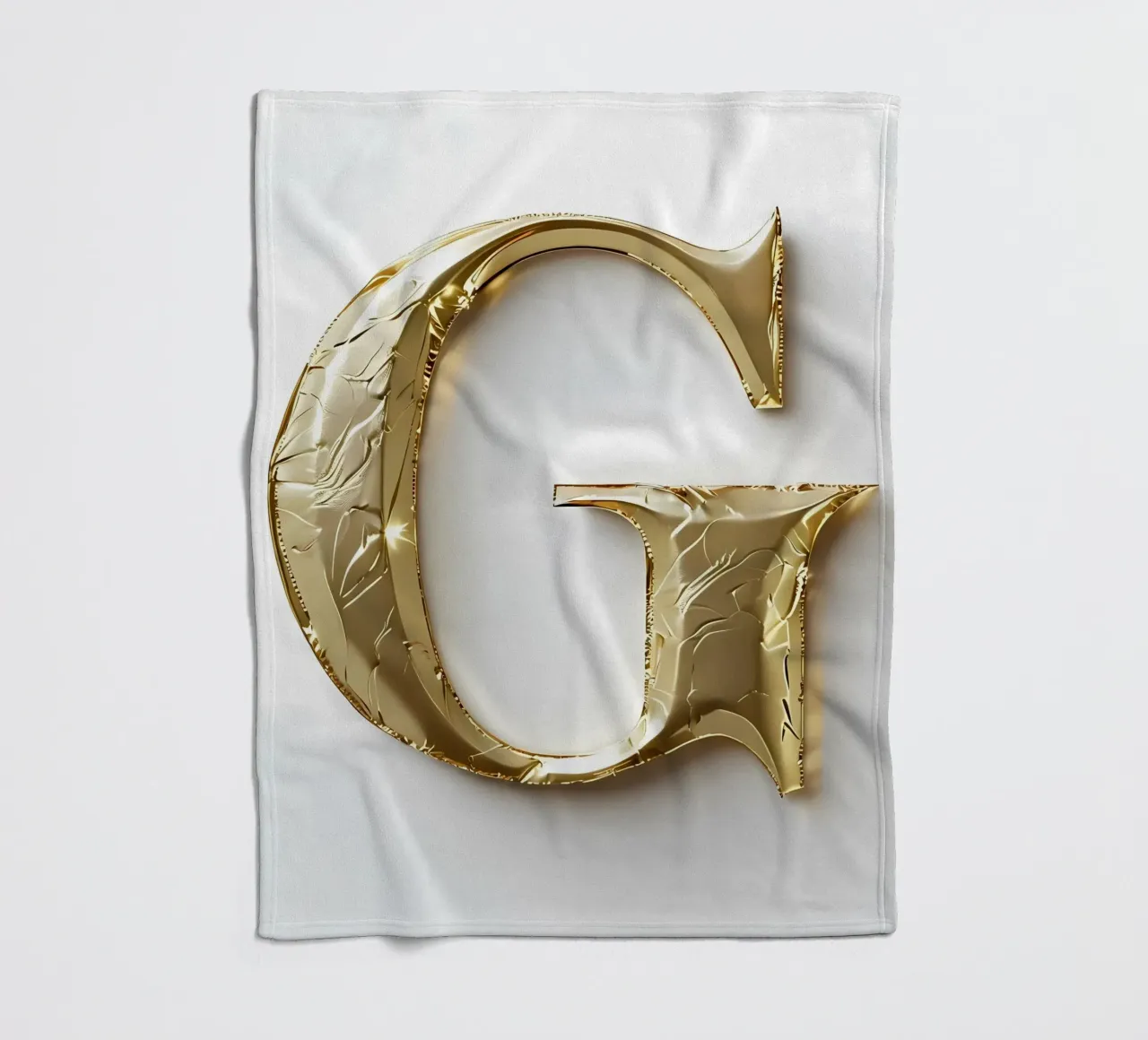 La "G" d'oro - Un'opera d'arte coperta in pile da inspirational quote