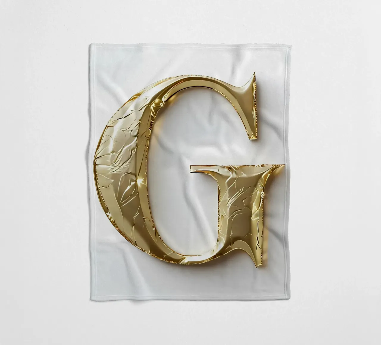 La "G" d'oro - Un'opera d'arte coperta in pile da inspirational quote