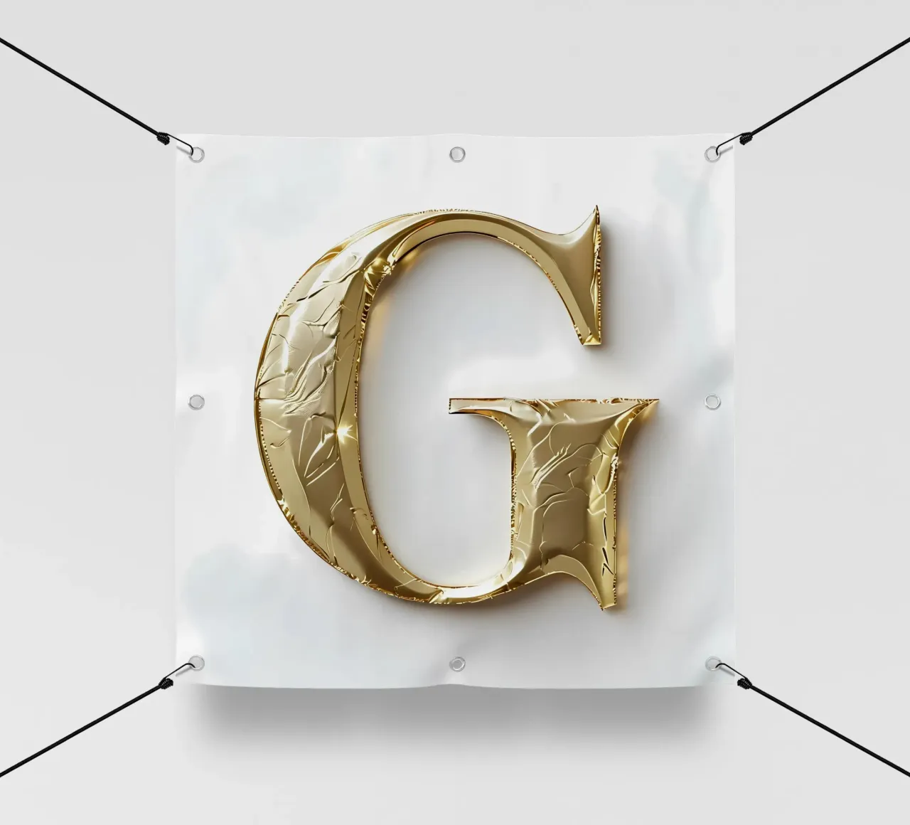 La "G" d'oro - Un'opera d'arte telo in pvc da inspirational quote