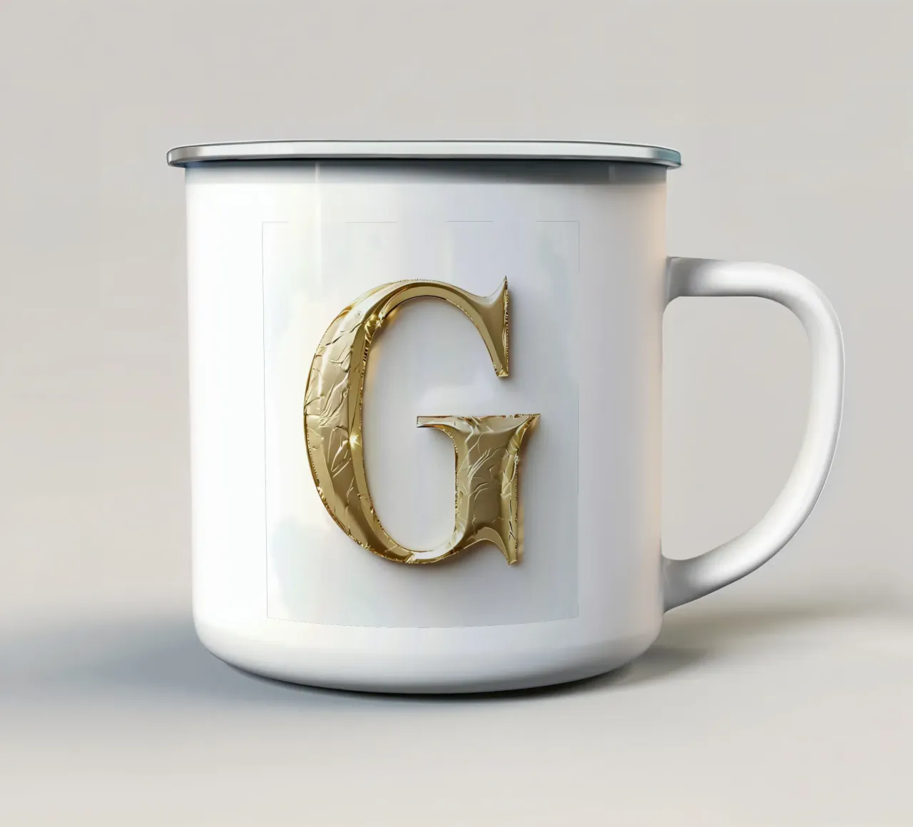 La "G" d'oro - Un'opera d'arte tazza in smalto da inspirational quote