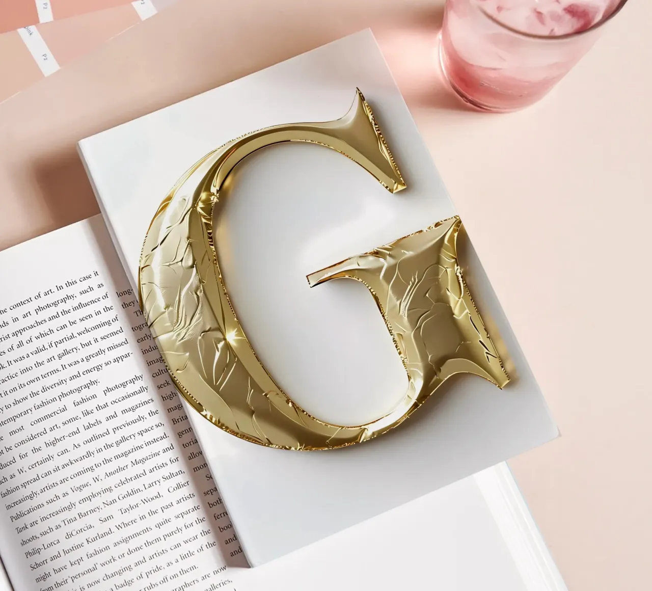 Golden "G" - A Work of Art notebook by inspirational quote