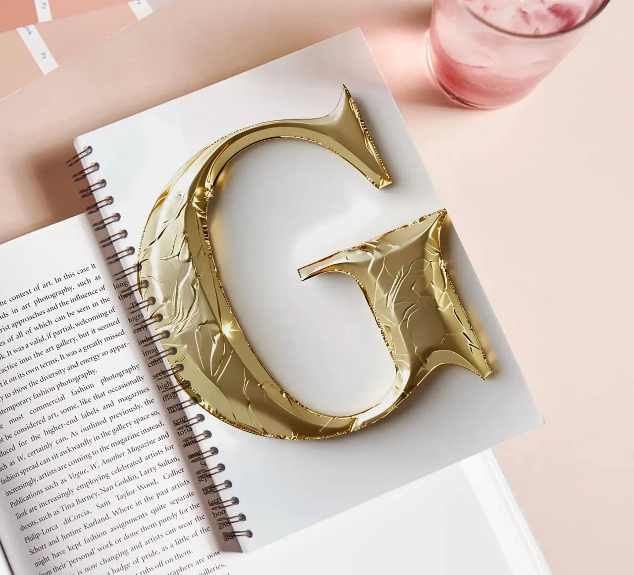 Golden "G" - Une œuvre d'art carnet à spirale de inspirational quote