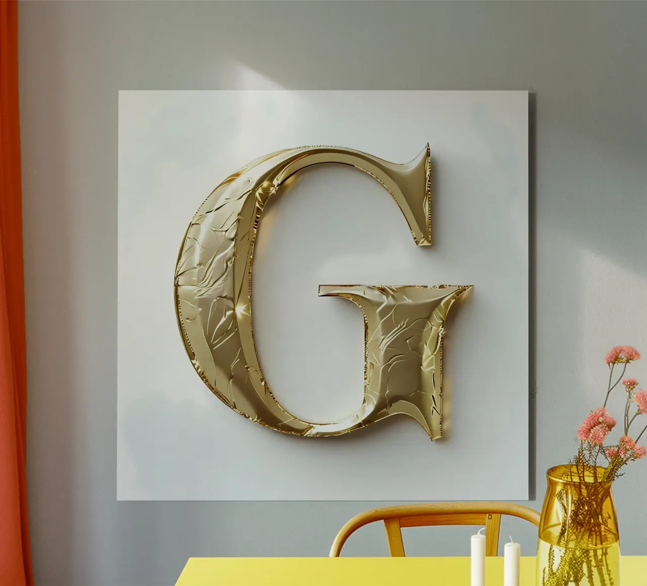 La "G" d'oro - Un'opera d'arte alluminio dibond da inspirational quote