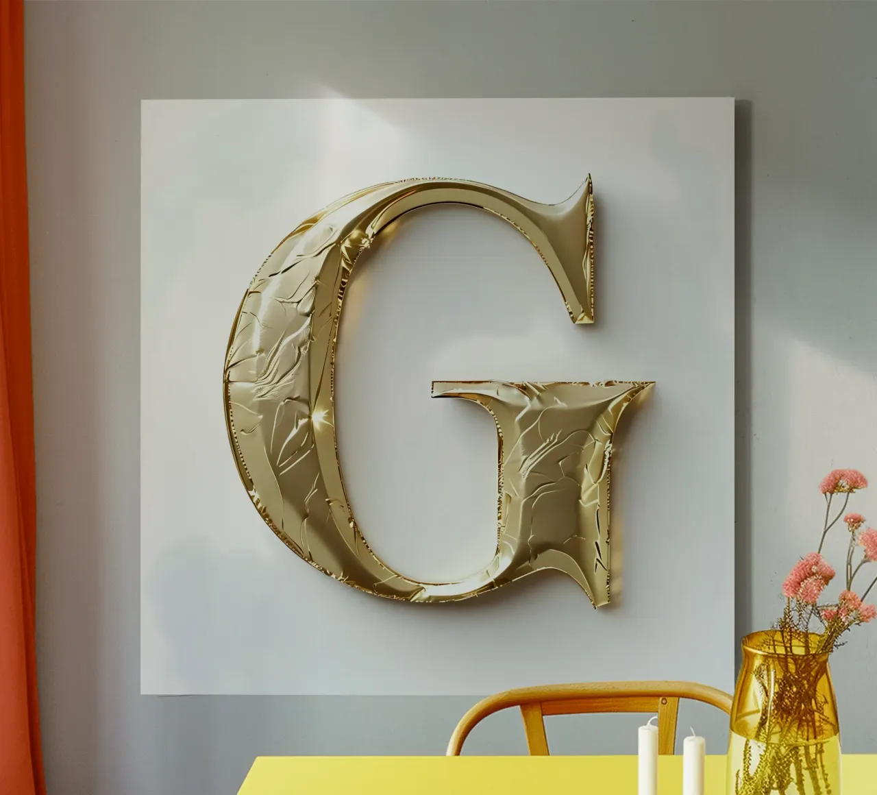 Golden "G" - A Work of Art canvas with Floater frame by inspirational quote