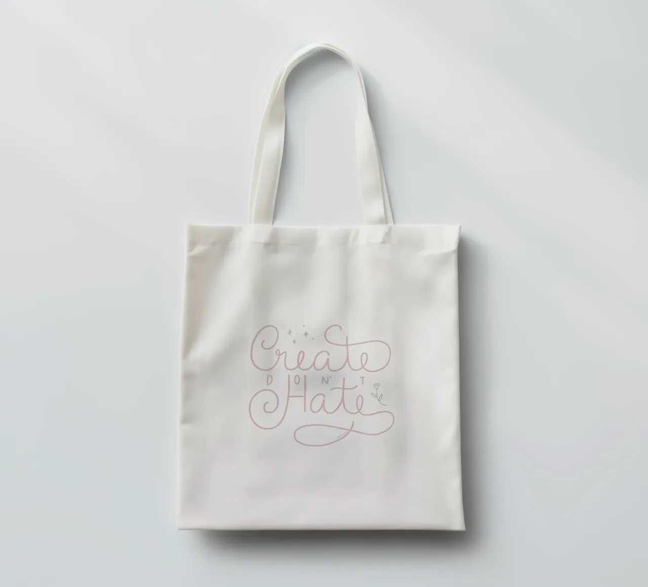 Create don't Hate borsa in juta da anisillustration