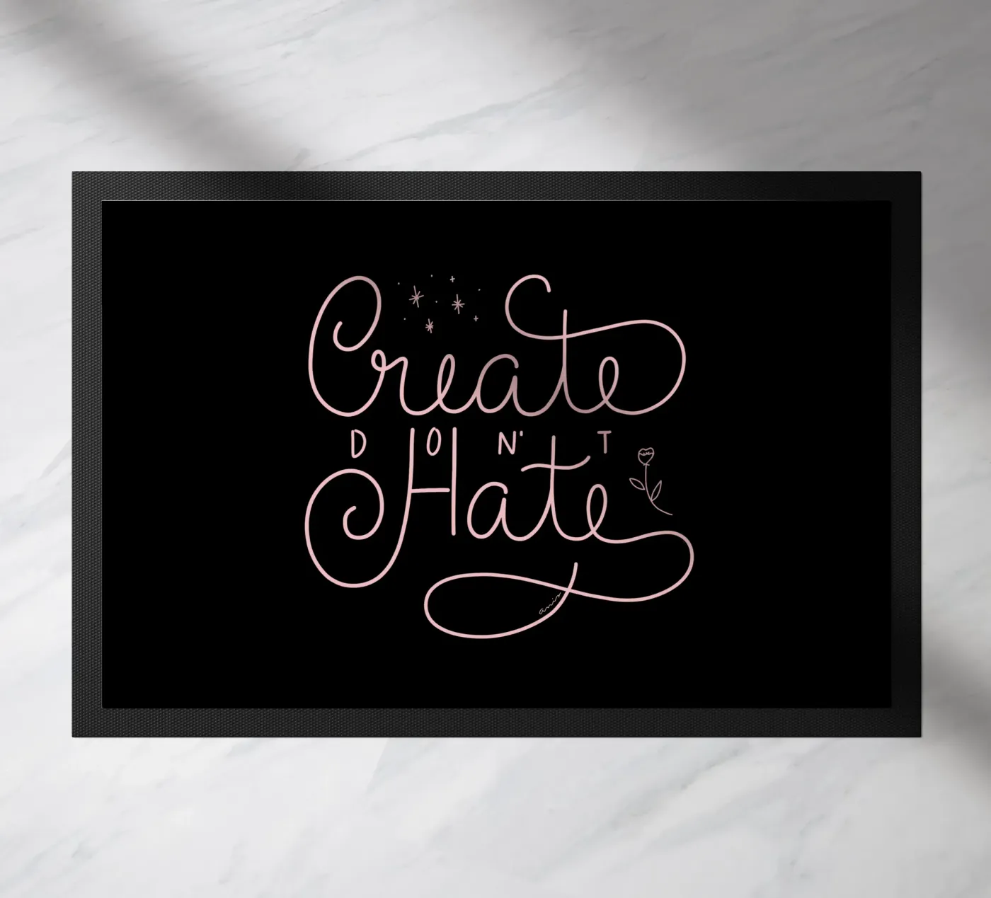 Create don't Hate doormat by anisillustration