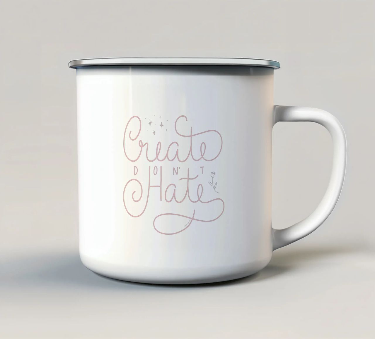 Create don't Hate tazza in smalto da anisillustration