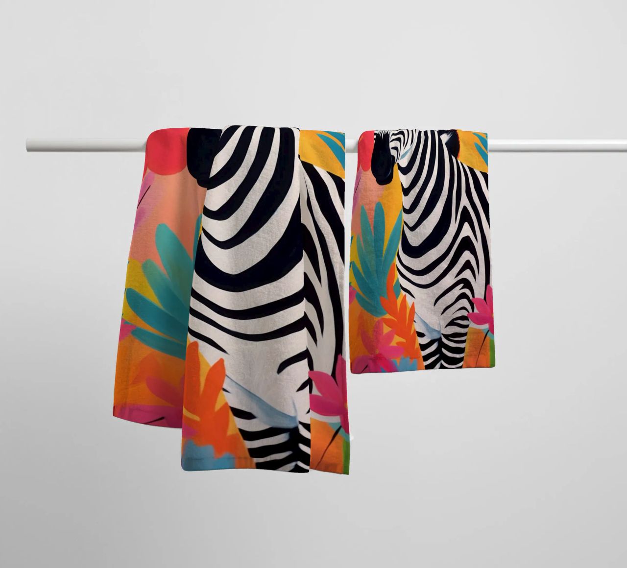 Zèbre optimiste avec les fameuses rayures serviette de bain de Autofocus
