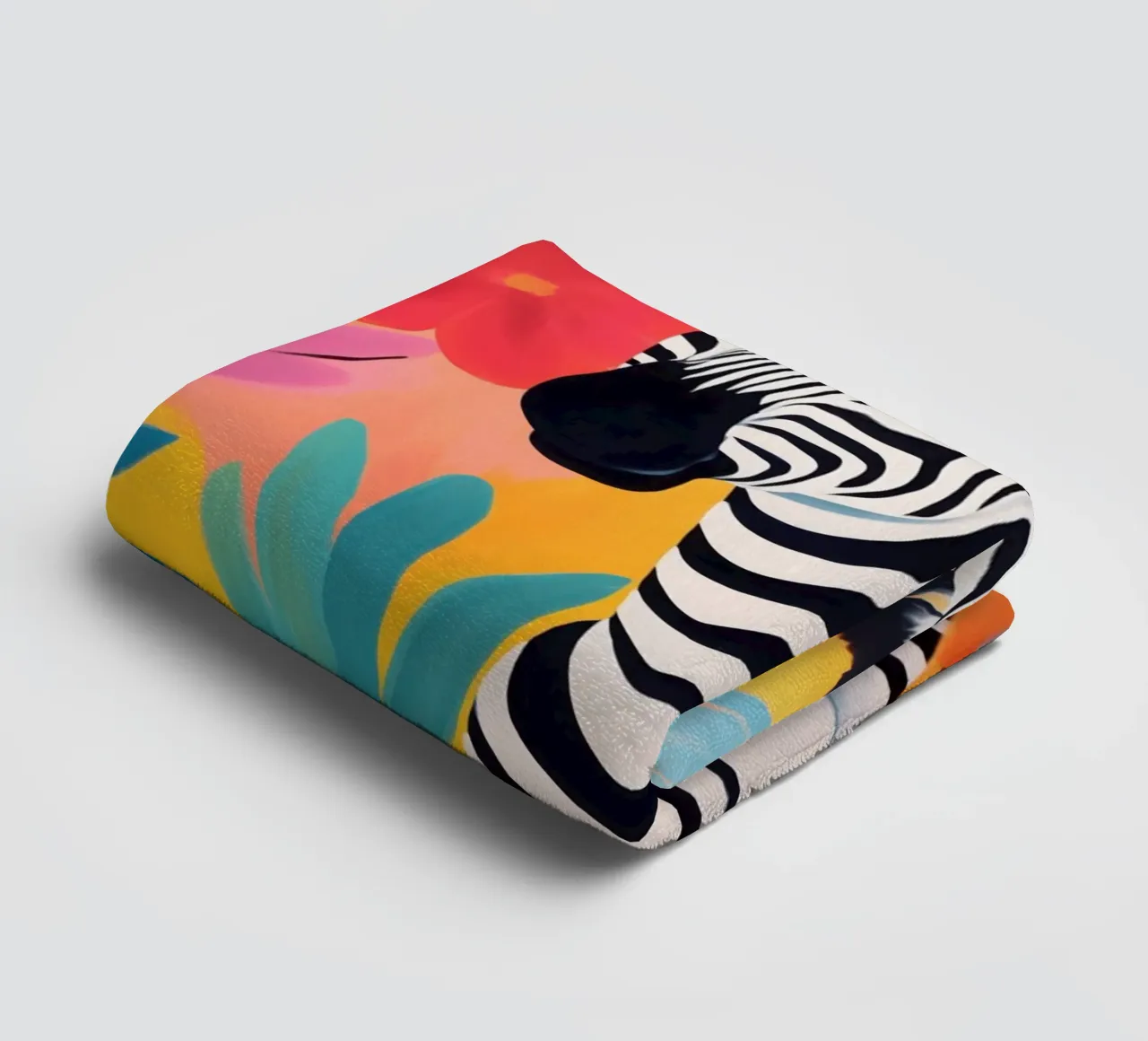 Optimistic zebra with the popular stripes towel by Autofocus