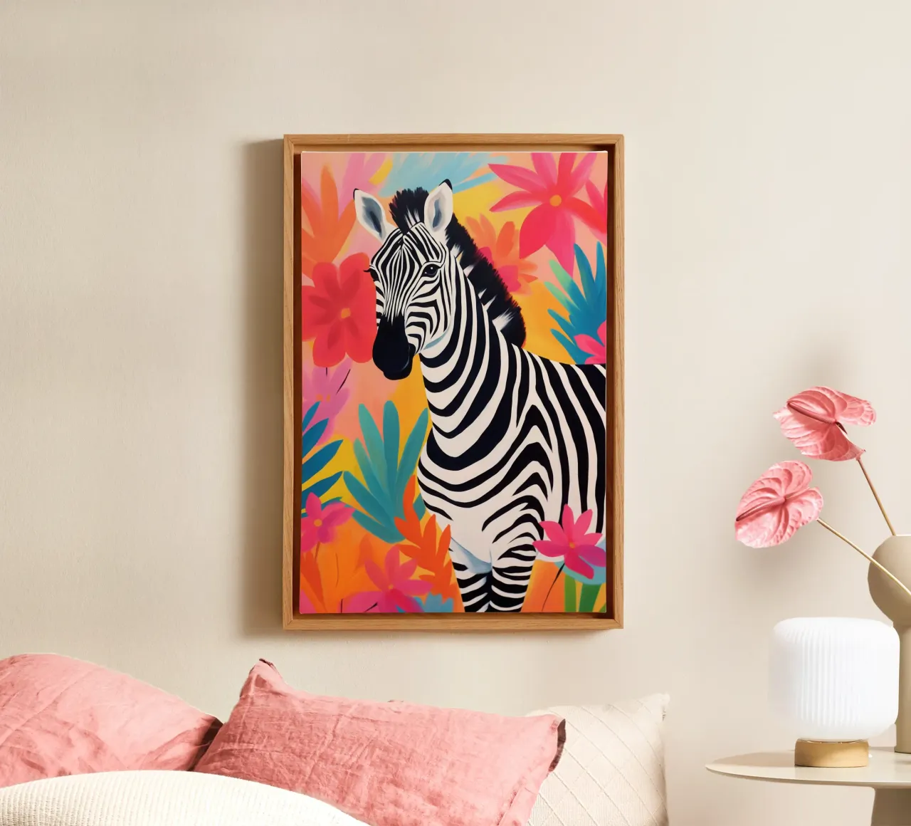 Optimistic zebra with the popular stripes canvas by Autofocus