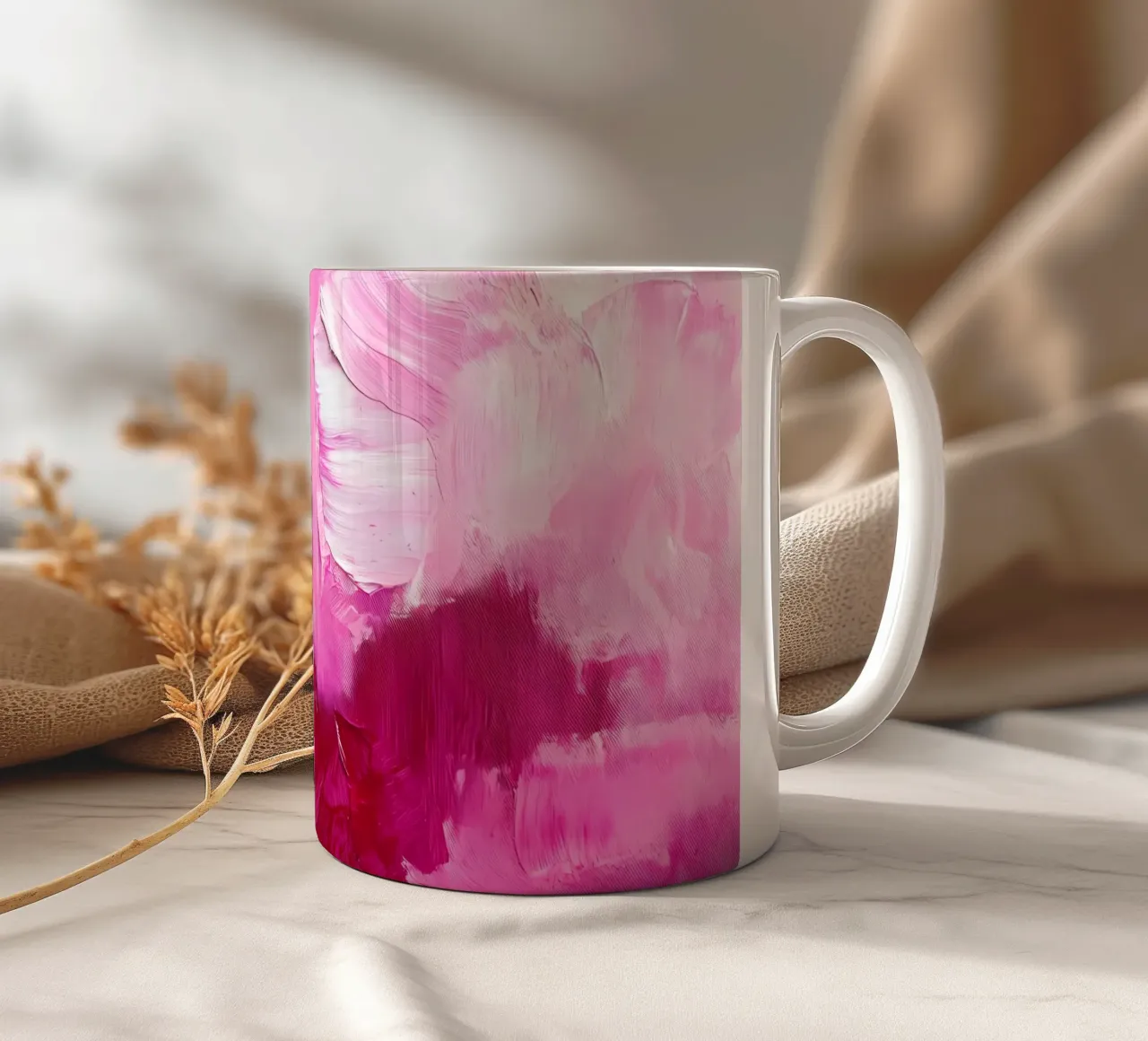 Abstract Pink Brush Strokes tazza in ceramica da IamHomeStudio