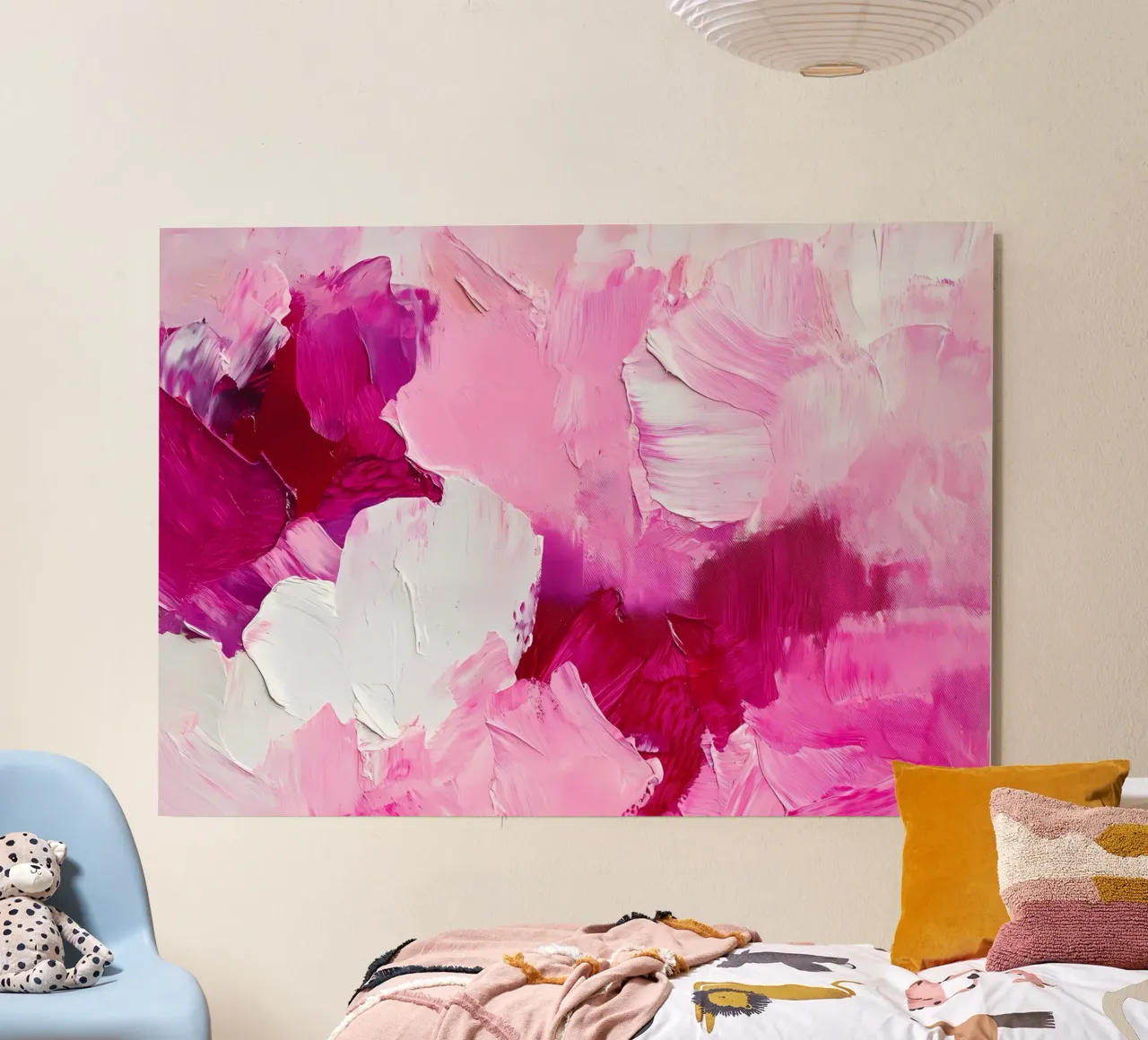 Abstract Pink Brush Strokes alluminio dibond da IamHomeStudio