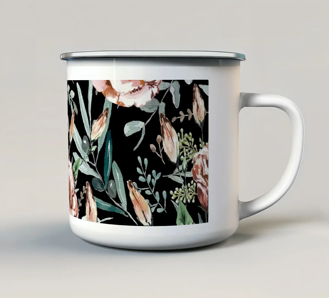 Floral Explosion tazza in smalto da anisillustration
