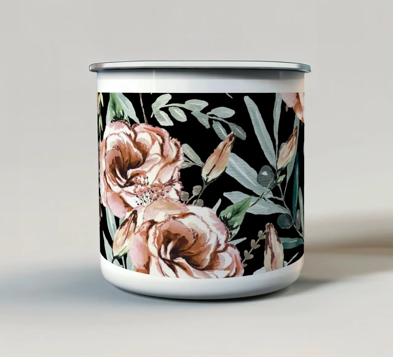 Floral Explosion tazza in smalto da anisillustration