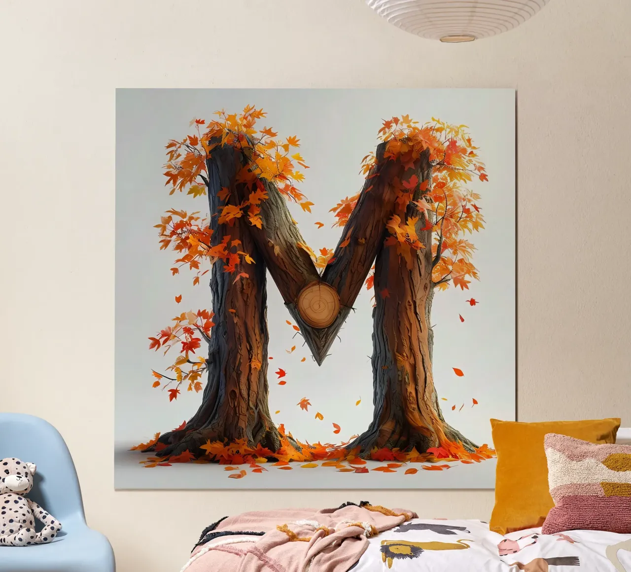 "M come Maestà: Albero autunnale" poster con telaio in alluminio da inspirational quote