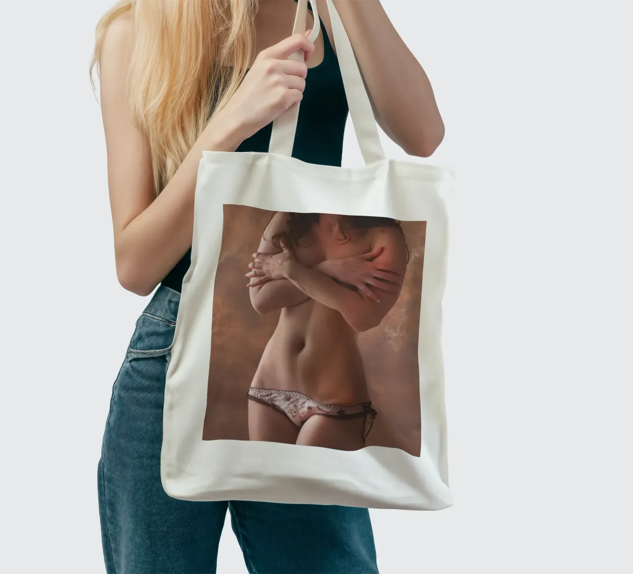 Katy in Panties tote bag by Dave Hare Photography