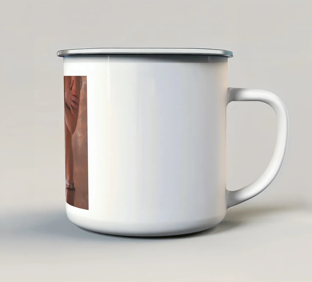 Katy in mutandine tazza in smalto da Dave Hare Photography