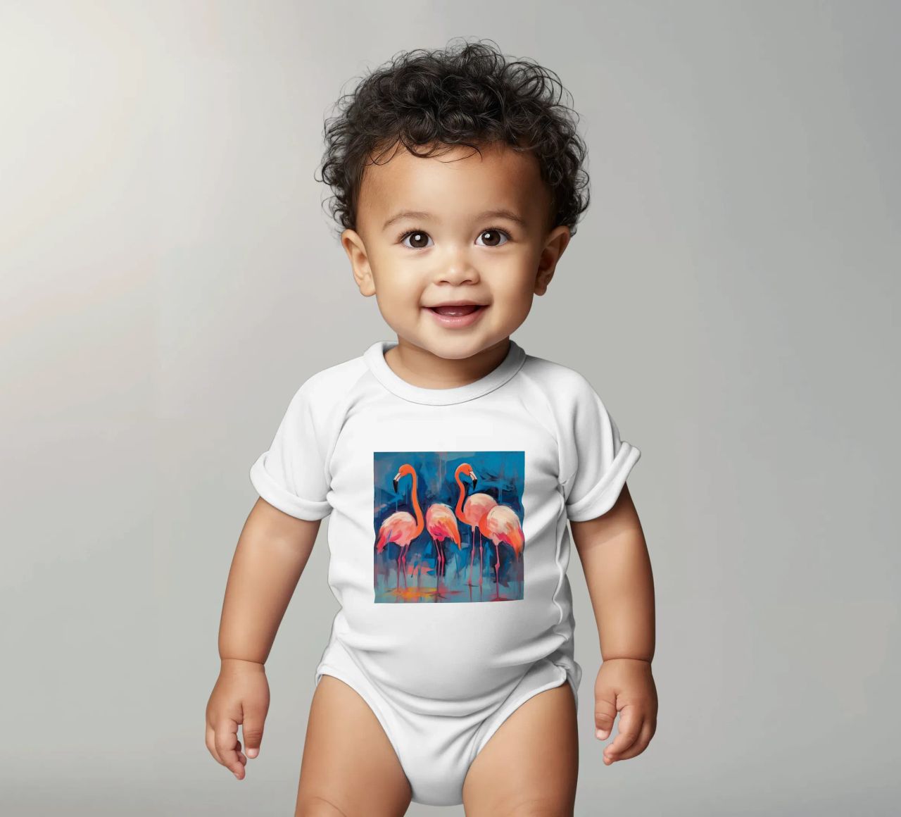 Flamingo-Vibes Kurzarm Babybody von DaarbyN