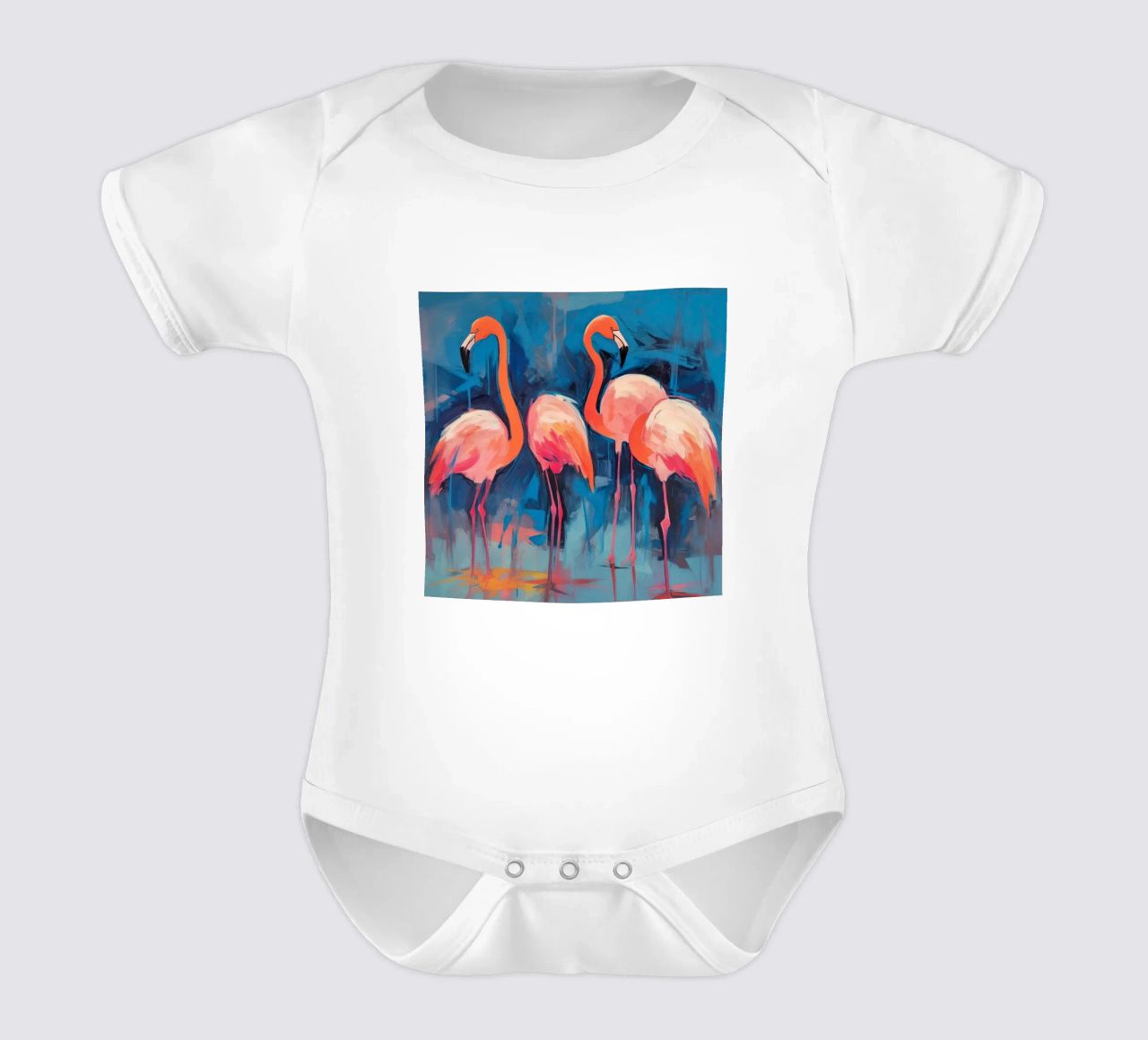 Flamingo-Vibes Kurzarm Babybody von DaarbyN