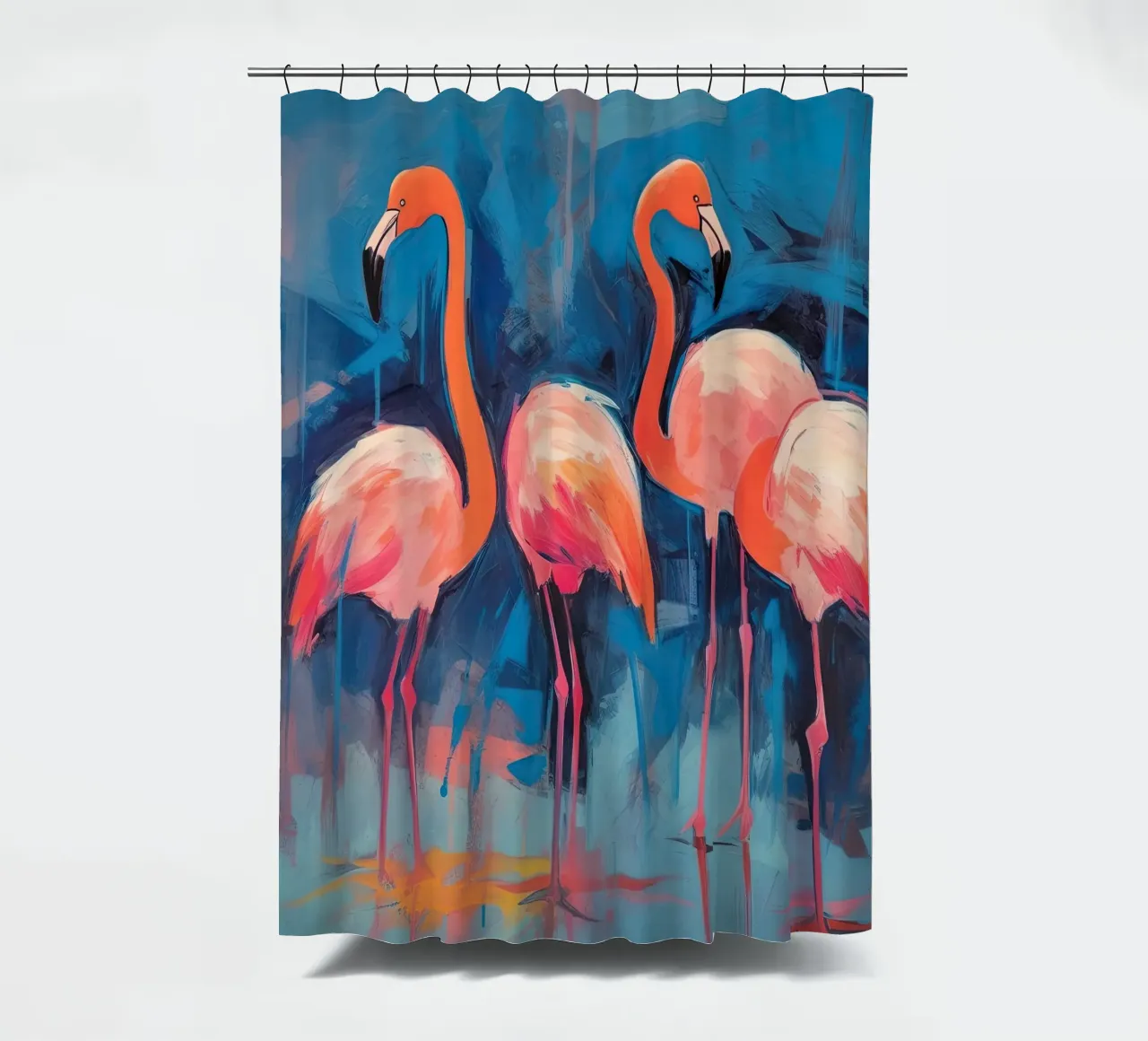 Flamingo vibes shower curtain by DaarbyN