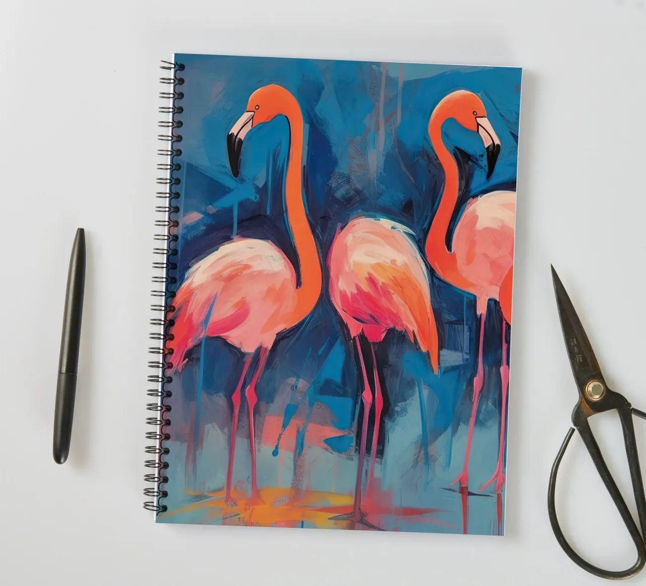 Flamingo vibes spiral notebook by DaarbyN